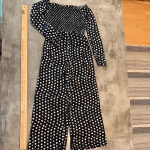 Art Class Black and White Patterned Jumpsuit